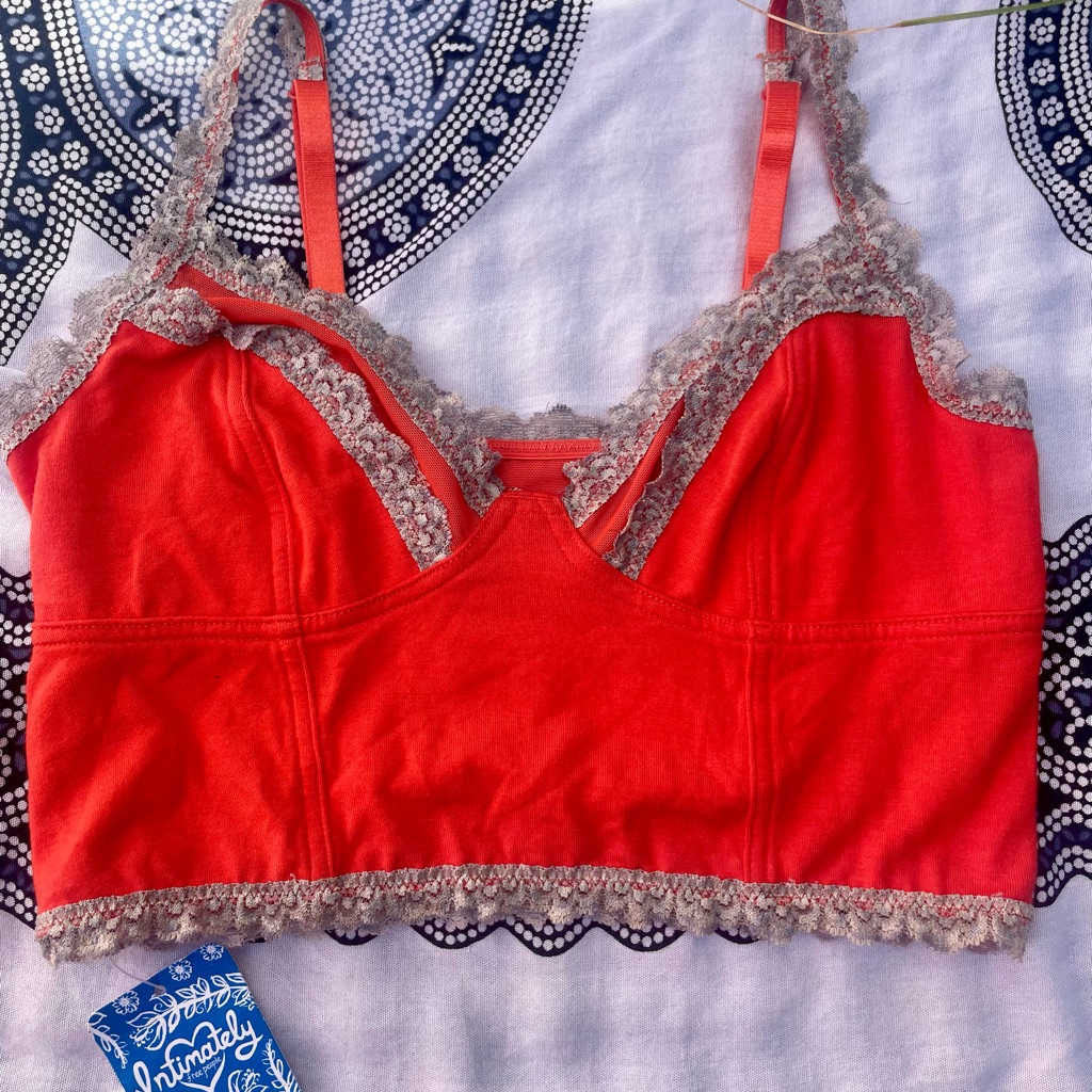 Free People Intimately Lace Cami Nwt Size Xsmall Orange Red